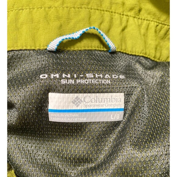 Columbia Omni-Shade Green Vented Gorp core Fishing Shirt Sun Protection L - Picture 7 of 11